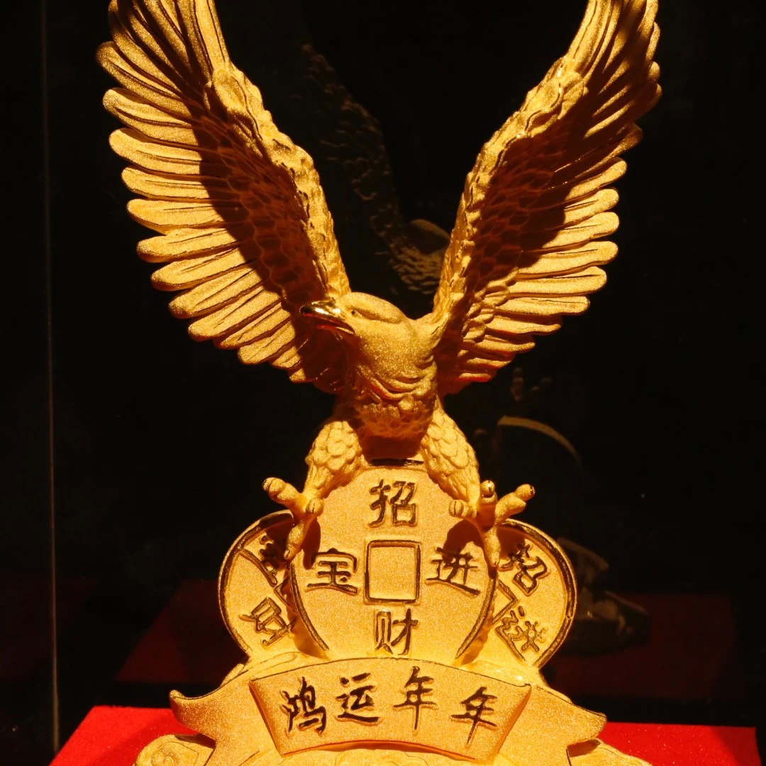 《鸿运年年》老鹰雄鹰摆件 家居办公开业礼品摆件纯手工3657