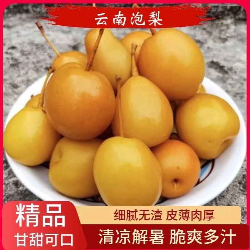 脆甜水泡梨皮薄肉厚甜梨沙梨鸟梨当季水果棠梨泡梨一斤装酸梨