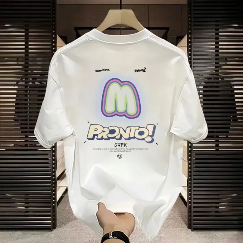 短袖t恤男夏季圆领欧洲站印花时尚卡通新款男士标准潮流半袖体恤