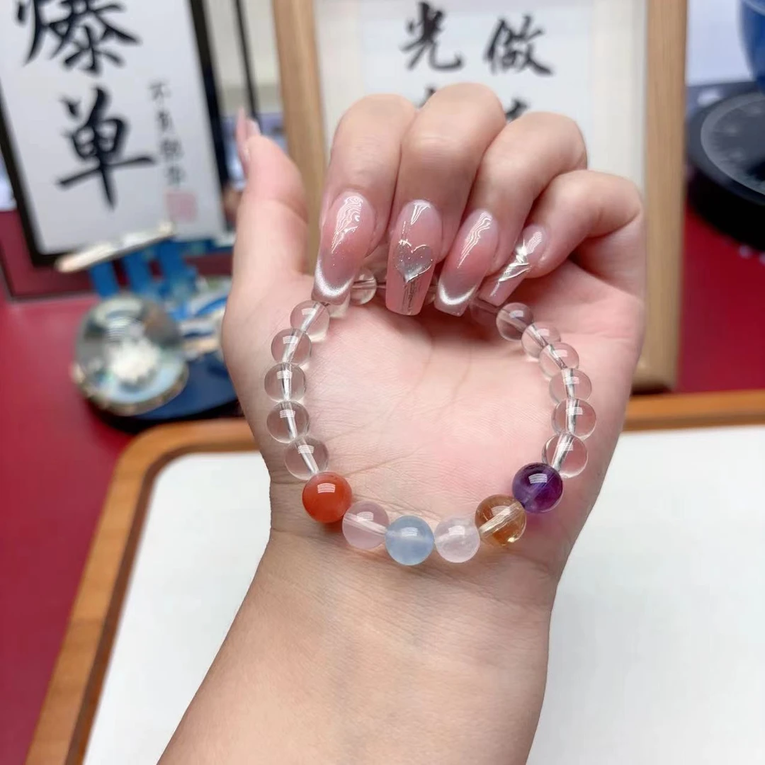女款 天然水晶多宝手串轻奢DIY