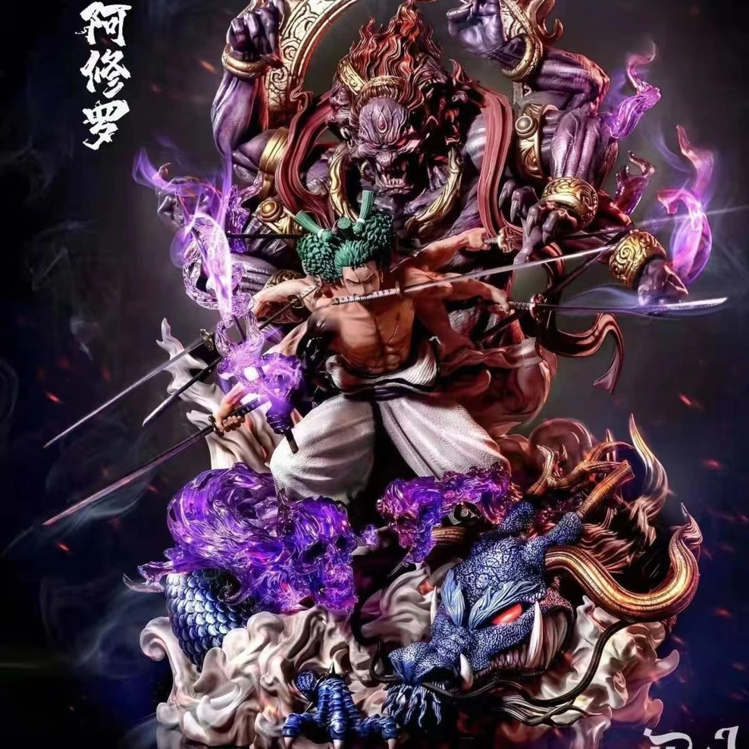 现货动漫海贼王手办大号阿修罗索隆高47cm九刀流鬼气阎魔模型摆件