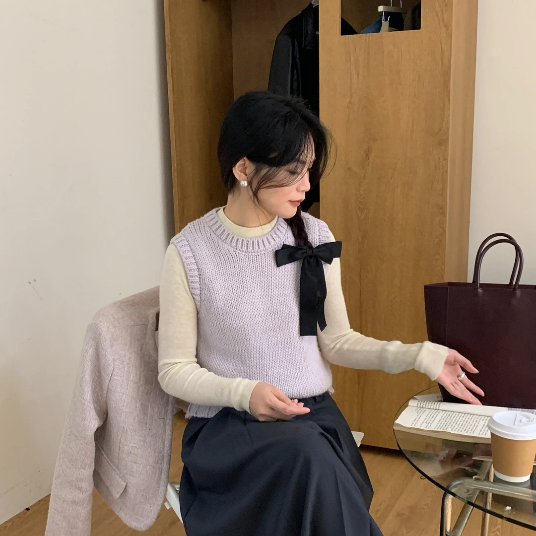 【duomi】秋冬针织毛衣气质网红时尚百搭背心针织马甲Q3352