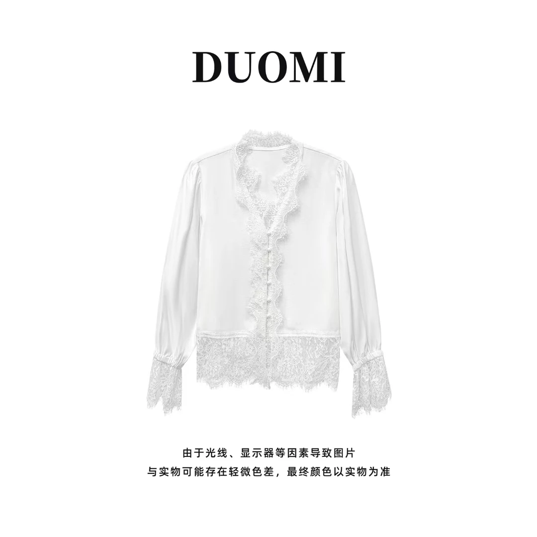 【DUOMI】秋季衬衣新款女装百搭时尚小众风格设计感衬衫上衣D5516