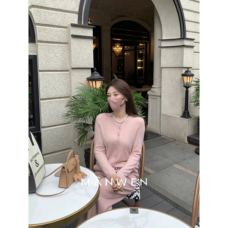 【曼文kiki】山羊绒毛衣开衫 MANA438