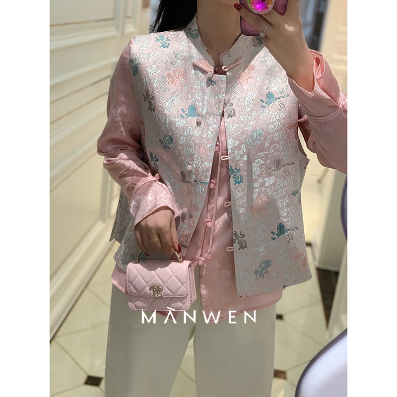 【曼文kiki】东方古韵！高定美学真丝缎锦马甲 MANC025