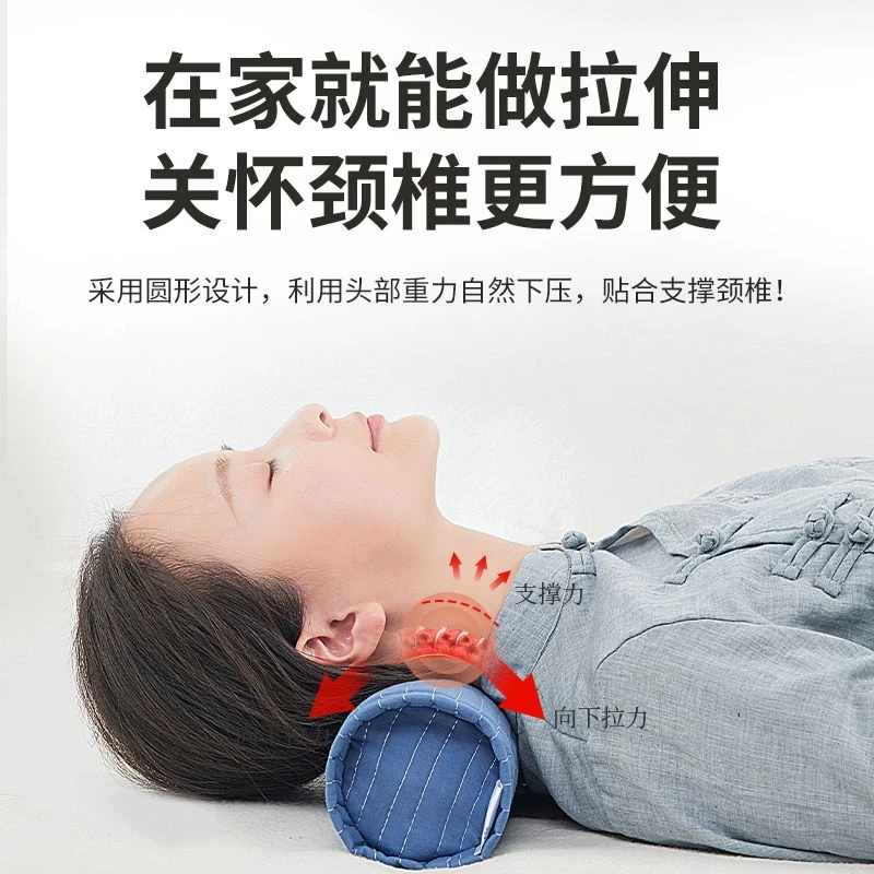 高山荞麦皮决明子颈椎枕头硬枕睡眠单人圆枕荞麦壳糖果圆柱形枕头