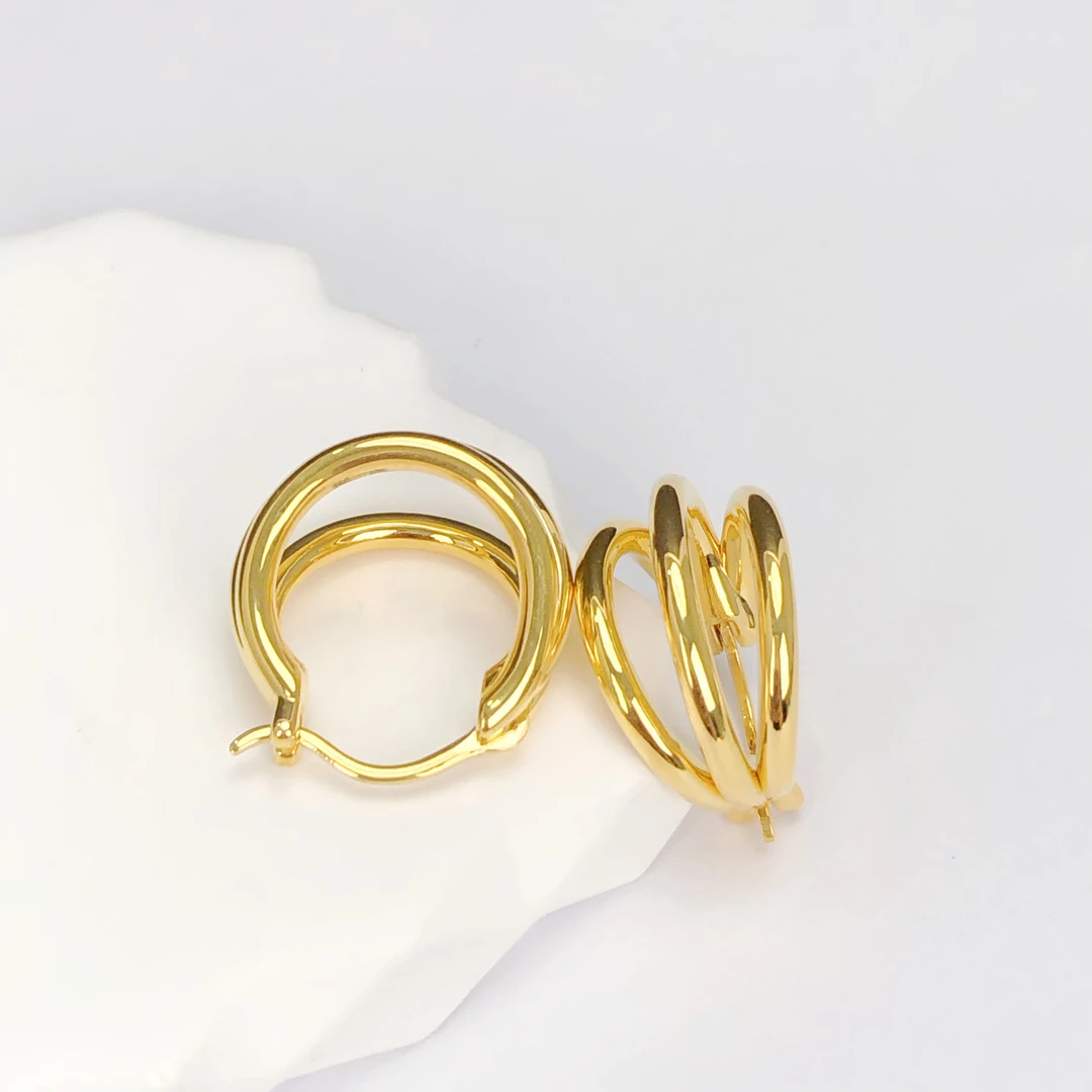 6-ES【聚鑫黄金】足金999 猫爪耳饰