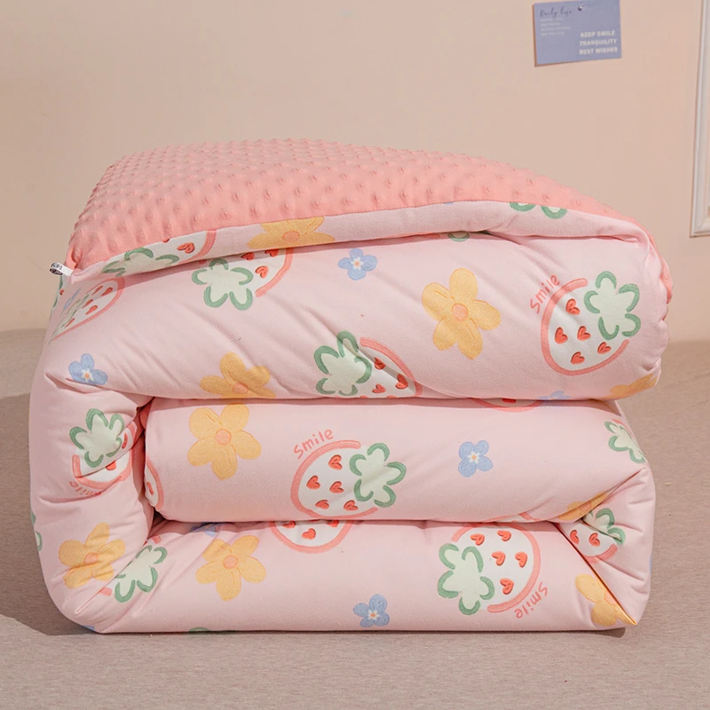 【4斤冬被】儿童豆豆绒被子加厚双面亲肤单人春秋被冬被×150cm