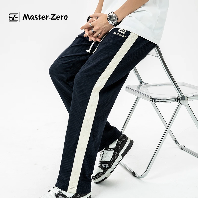 MasterZero国潮提花九分裤220g时尚撞色风肌理感面料MZ81001Z