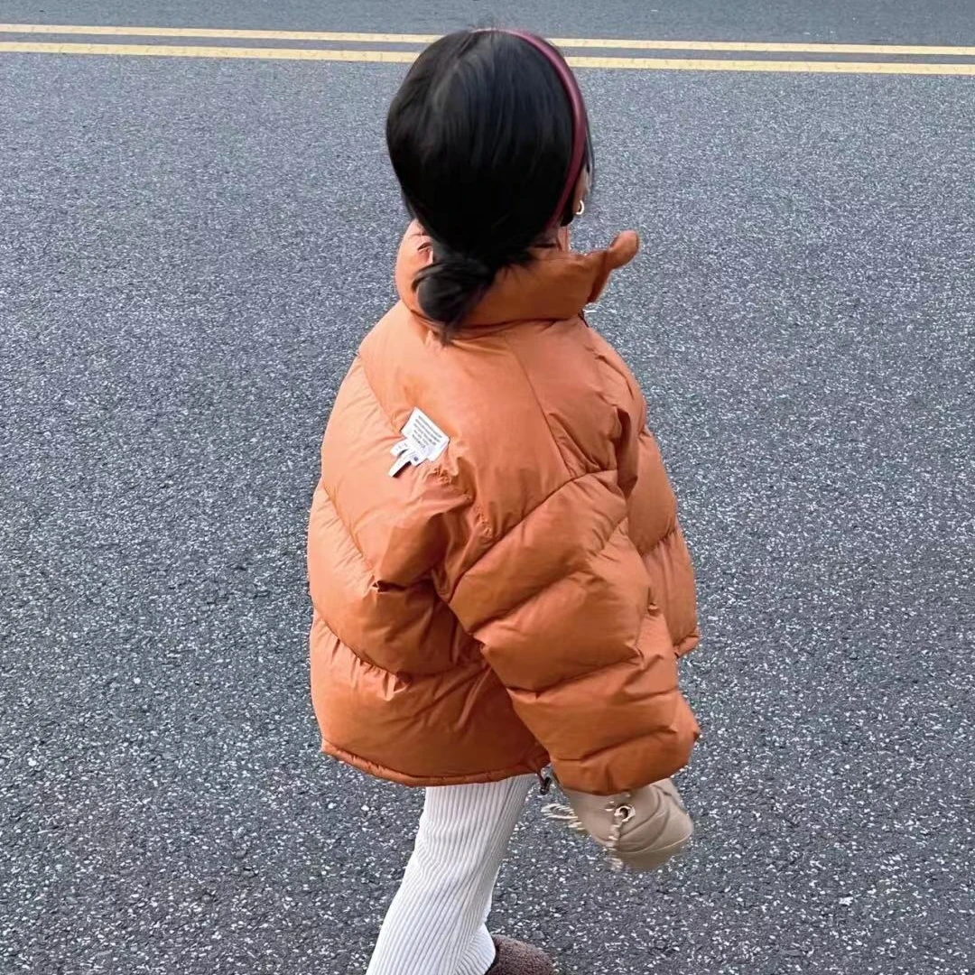 儿童中小童绒丝羽丝服面包服韩版秋冬新款男女童立领夹克外套潮