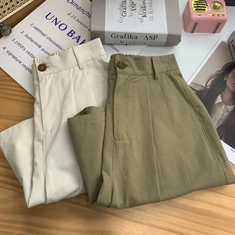 百搭白色西装短裤女春夏松紧休闲五分短裤女夏季高腰显瘦阔腿裤