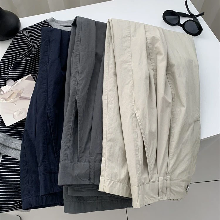 设计感哈伦裤女遮胯显瘦梨形裤秋季新款灰色阔腿裤宽松休闲裤子潮