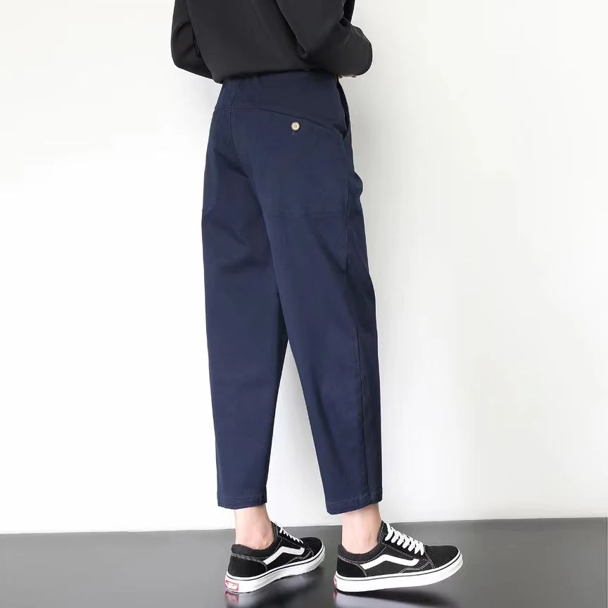 韩版舒适哈伦裤女百搭裤2025春季新款宽松显瘦高腰舒适直筒裤子潮