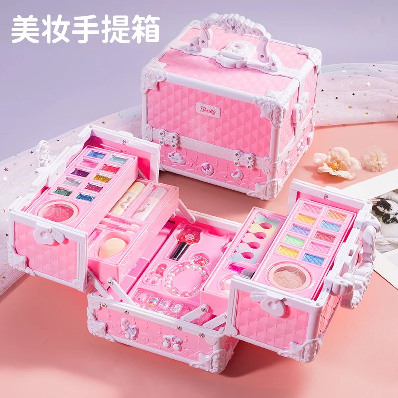 儿童专用化妆品套装女孩玩具彩妆盒小公主女娃生日礼物化妆箱礼盒