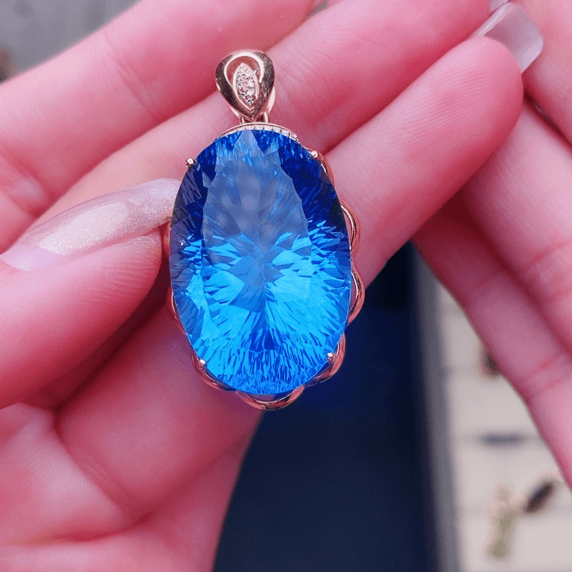 【闪购商品】托帕石吊坠18K金镶嵌