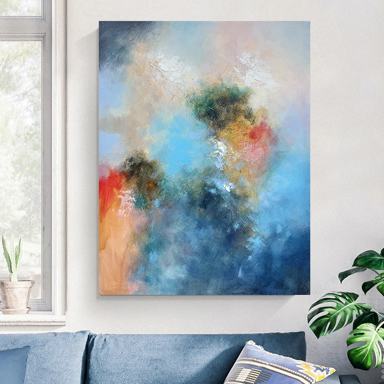 纯手绘高品质油画抽象装饰画现代轻奢玄关挂画客厅沙发原创