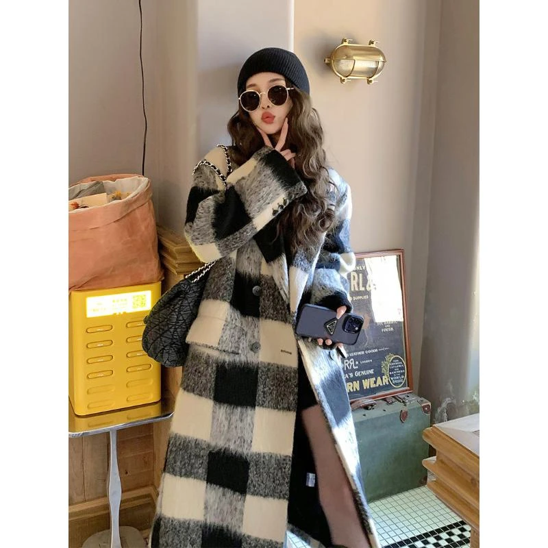 高贵上档次女装妈妈长款毛呢大衣英伦风气质百搭呢子2023秋冬新款