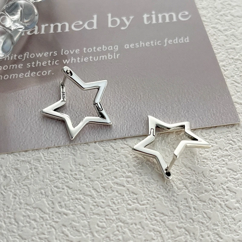 925银银制品 星星耳扣7102