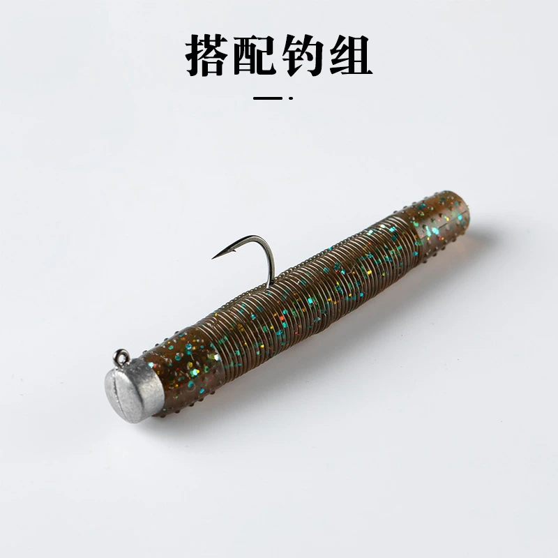 浮水棒棒虫五包精品软饵路亚软虫内德浮水饵铅头钩倒钓德州组合