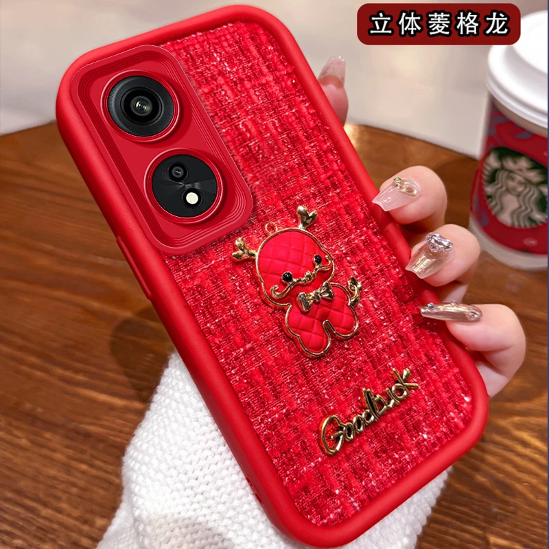 OPPOA1Pro手机壳龙年小香风编织立体公仔PHQ110女款轻奢软保护套