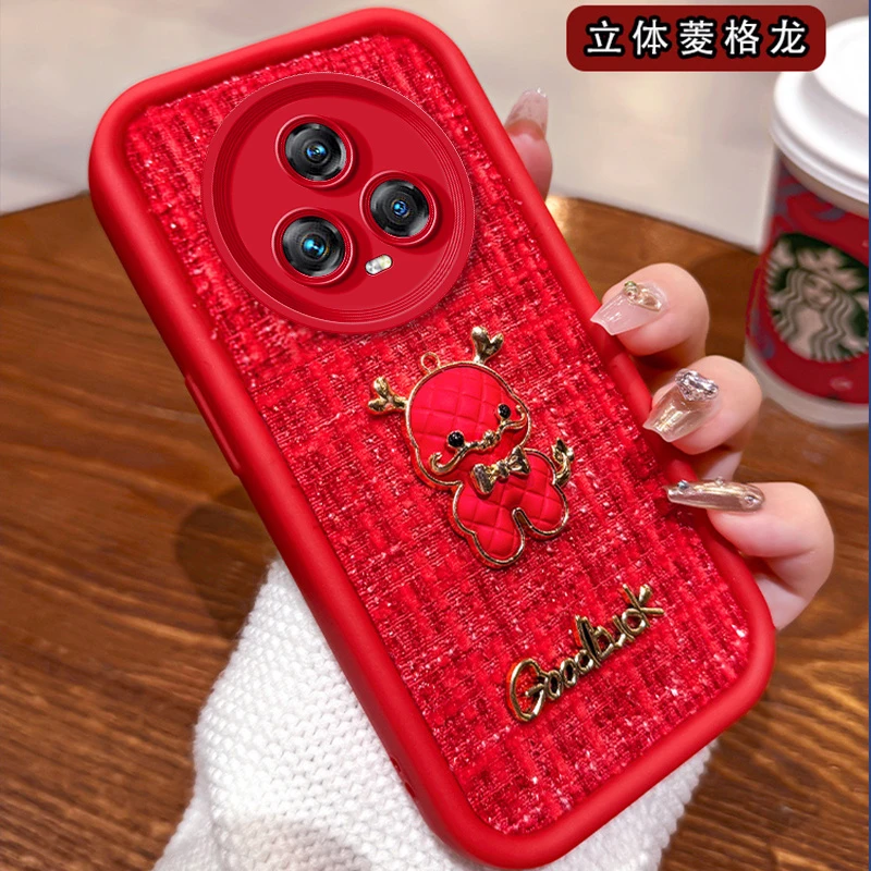 荣耀Magic5手机壳龙年小香风编织立体小公仔Magic5Pro硅胶保护套