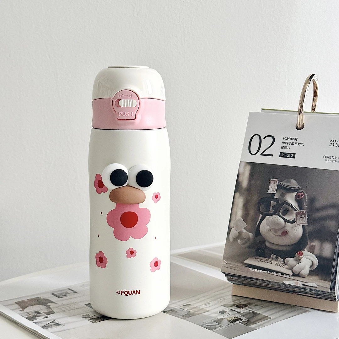 2024新款保温杯女士高颜值可爱办公室便携吸管杯学生随行水杯子