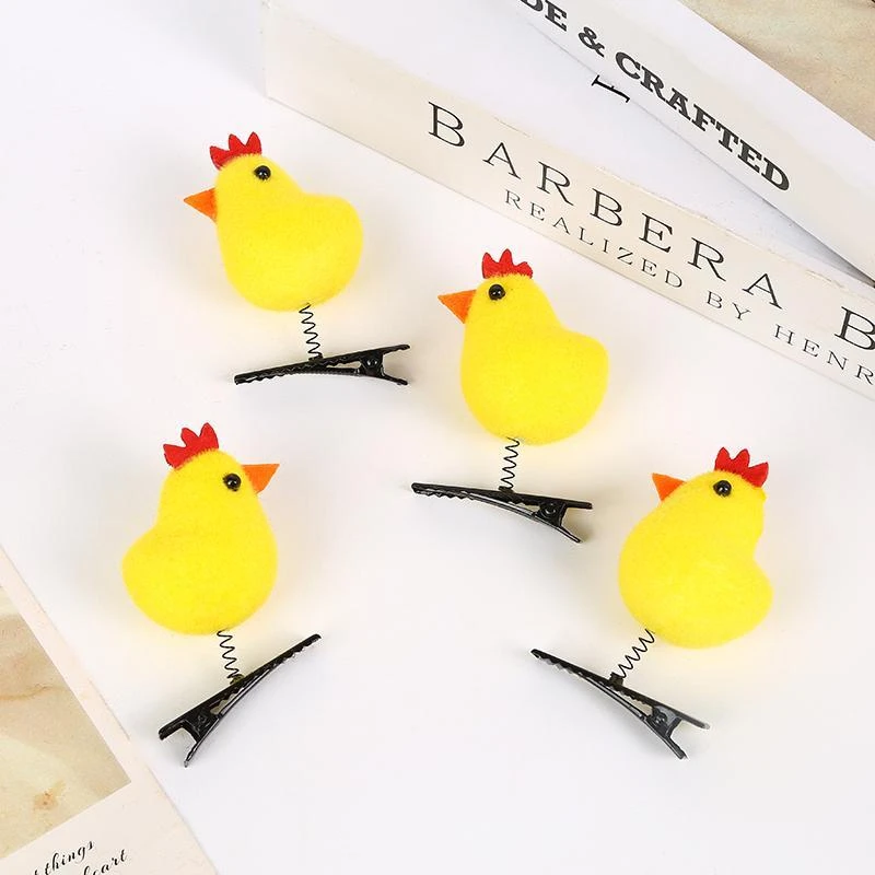 卖萌神器儿童玩具小黄鸡发夹立体女孩发饰幼儿园礼品班级活动赠品