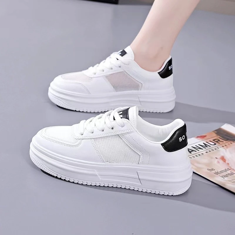 小白鞋女薄款网面透气厚底百搭新款女鞋夏季运动爆款百鞋