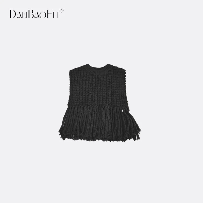 //2024秋冬款新款女装松弛感流苏粗针无袖坎肩  YLM00433