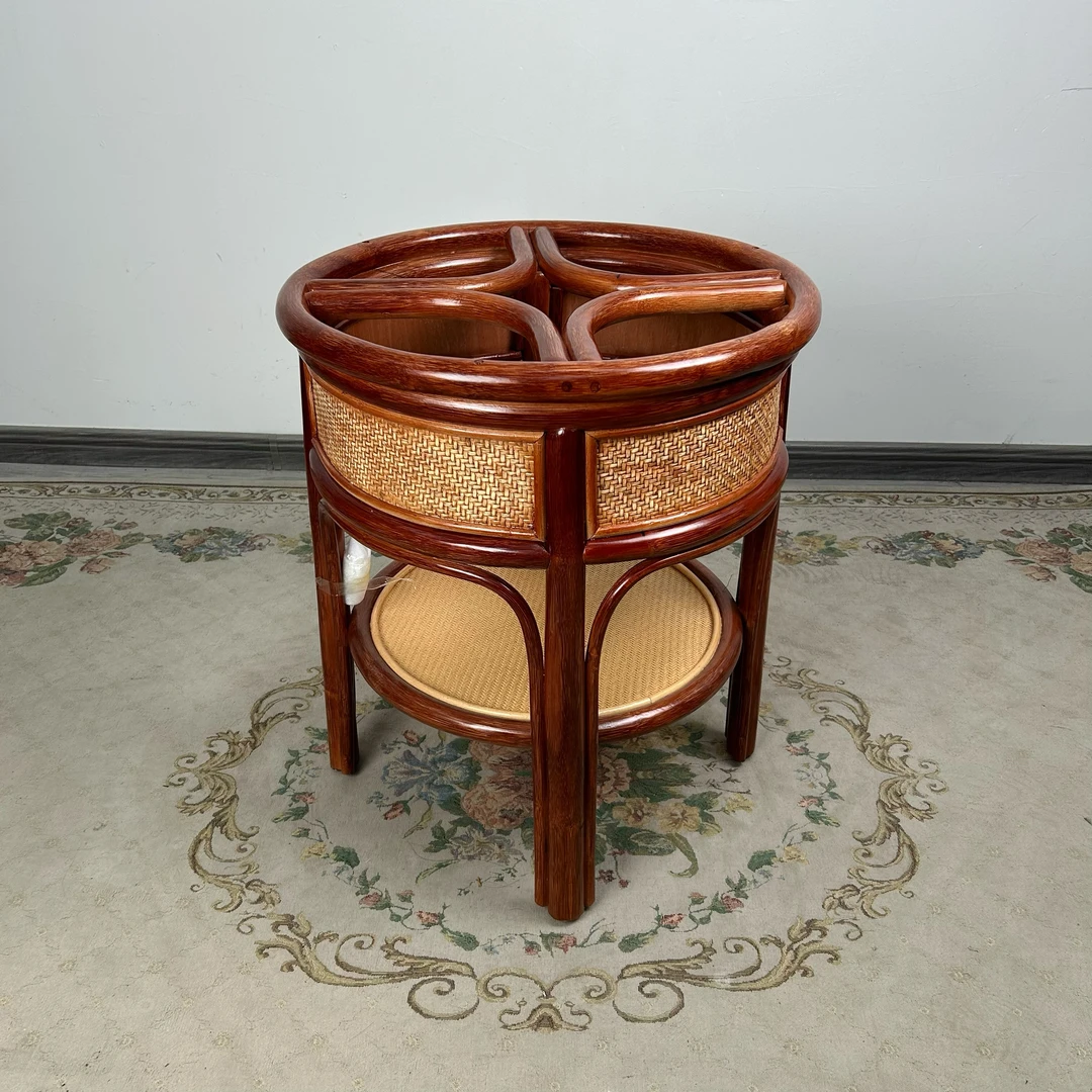 丰川藤艺手工藤编客厅新中式茶几金币茶几轻奢家用藤编