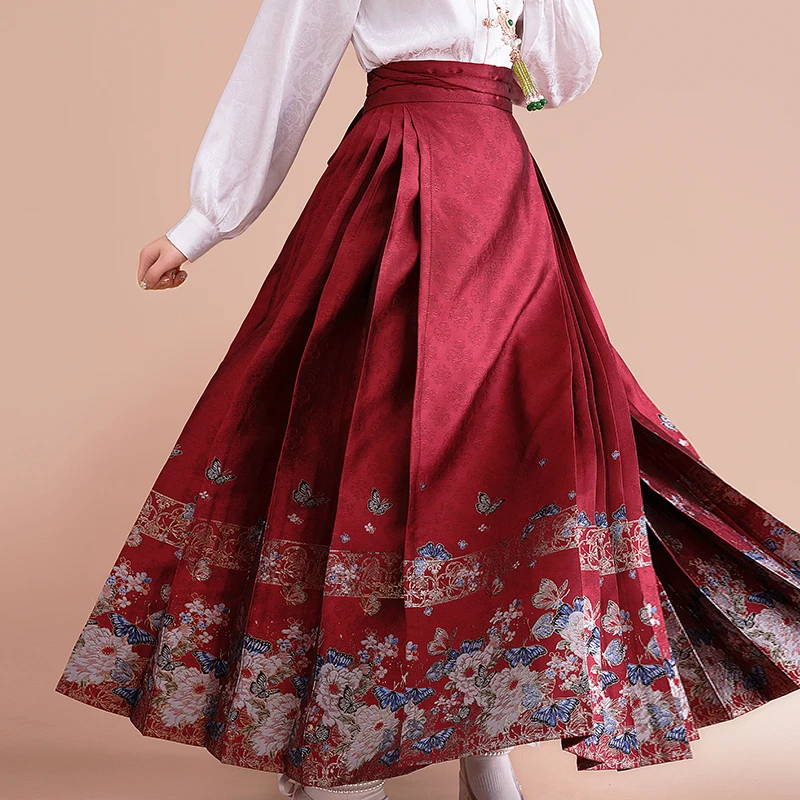 忆江南【月华】女童汉服马面裙儿童演出服织金重工明制古风秋冬百褶