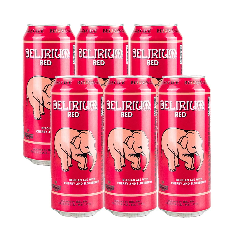 Delirium精酿啤酒 樱桃粉/浅粉500ml*6听