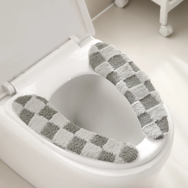 FaSoLa加厚马桶垫粘贴式加绒马桶坐垫可水洗坐便套卫生间保暖坐垫