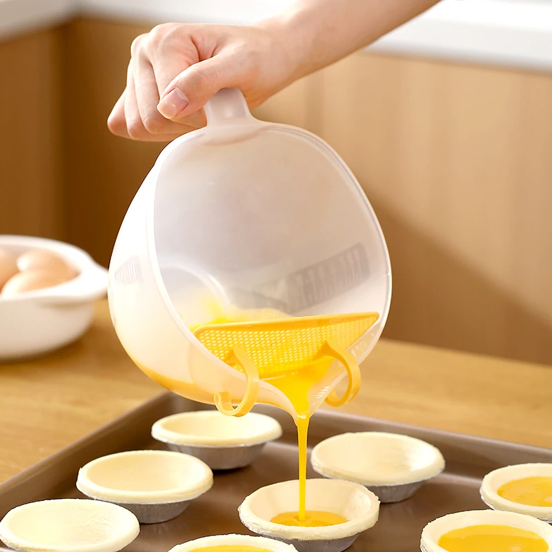 FaSoLa鸡蛋液过滤量杯带刻度搅拌蛋液去筋烘焙打蛋碗大容量测量杯