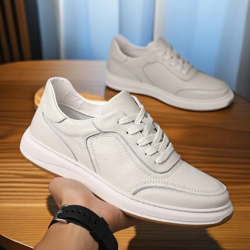 （头层牛皮）2024新款百搭小白鞋皮鞋