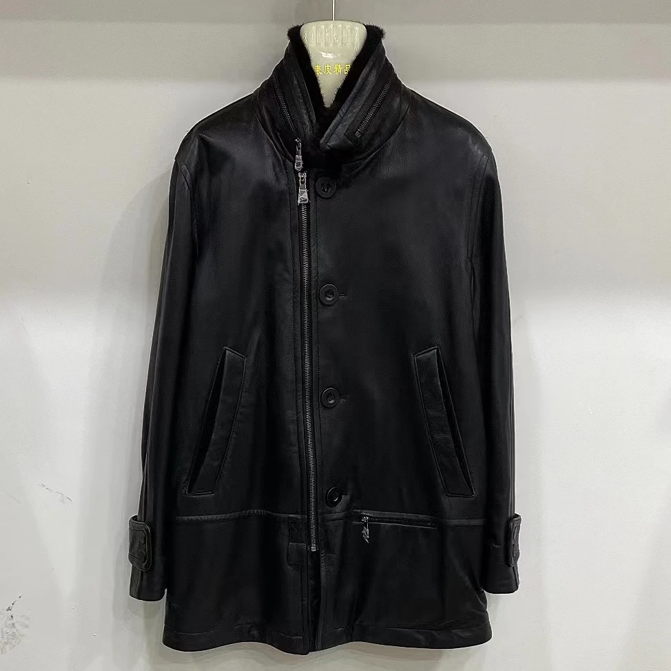 男士皮衣【立领】冬季外套整皮水貂内胆真水貂