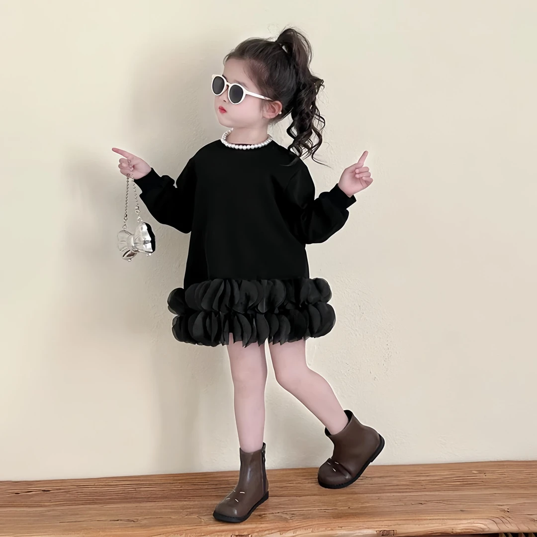 女童春款卫衣裙2025秋冬儿童韩版洋气小女孩时髦连衣裙春秋装外穿