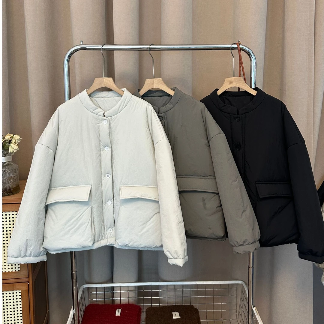 【面包口袋棉服】花财韩版宽松简约面包口袋棉服外套