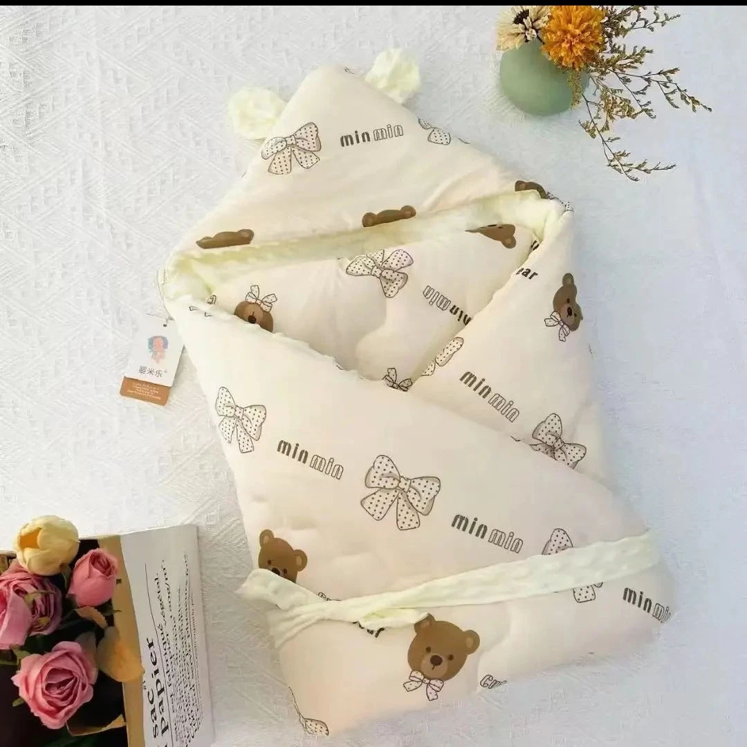 秋冬被子厚款新生儿幼儿产房豆豆绒抱包被新生儿11-12月份包被