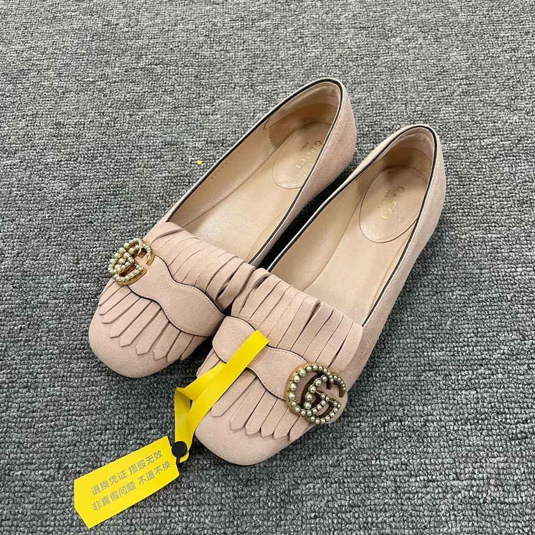 GUCCI/古驰 复古流苏复古平底鞋 尺码:37.5/2769