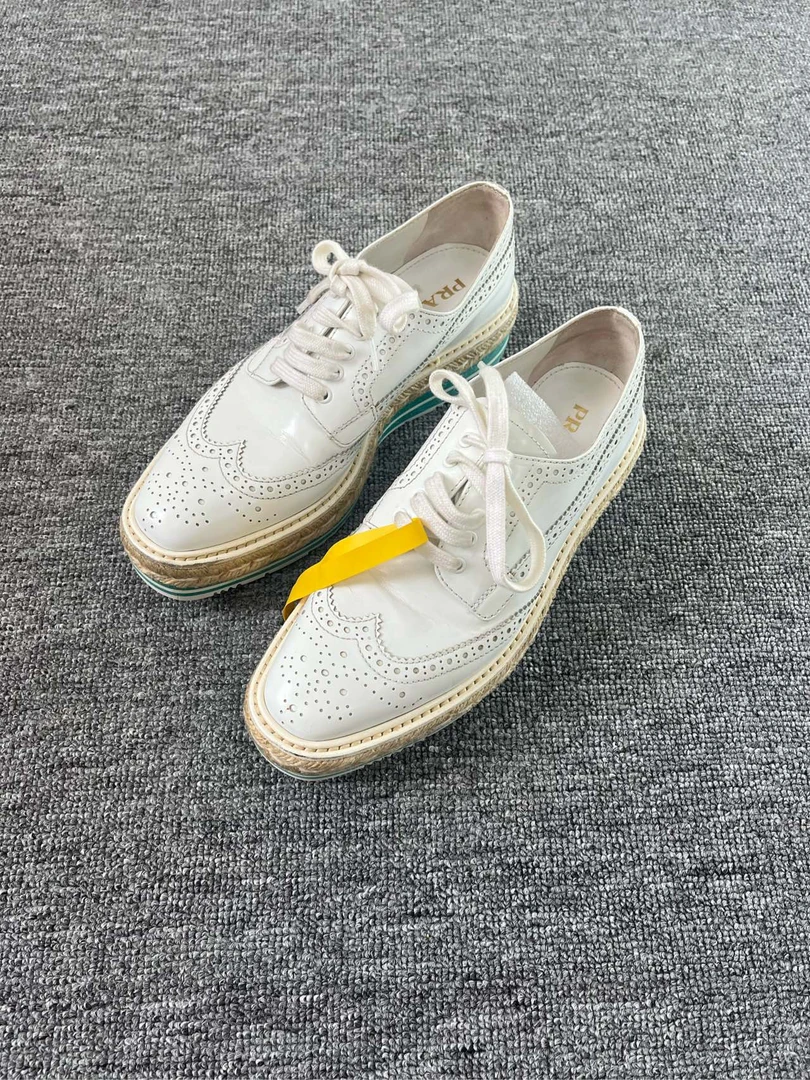 Prada/普拉达 皮革低帮系带德比鞋 36.5码/1380