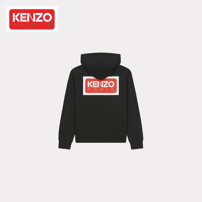 KENZO23秋冬新品女士字母LOGO休闲时尚连帽拉链卫衣