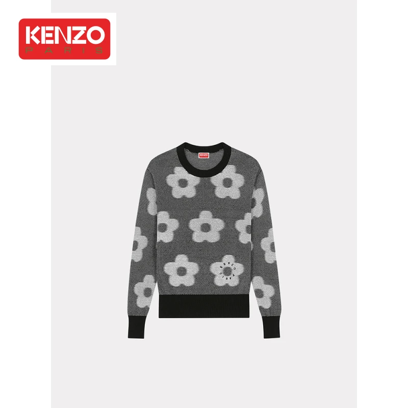 KENZO23秋冬新品花朵图案休闲时尚圆领针织衫