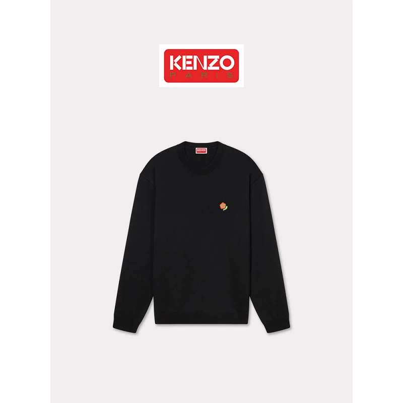 KENZO 25春夏新品 POP BOKE 波普海棠花男士经典版型圆领套头毛衣
