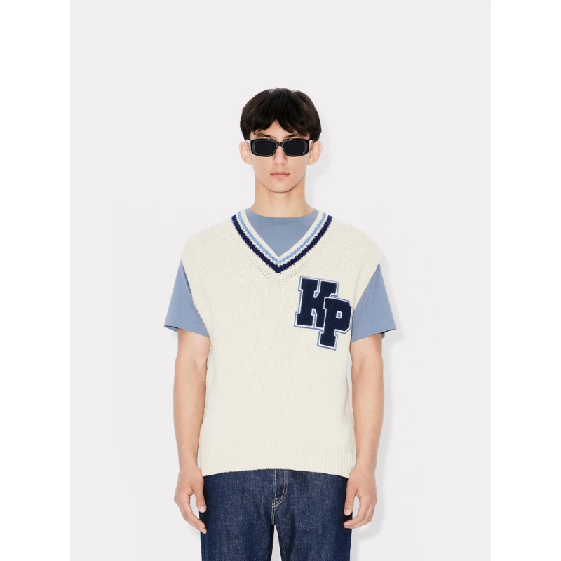 KENZO 24早秋新品 男士字母图案休闲套头针织背心