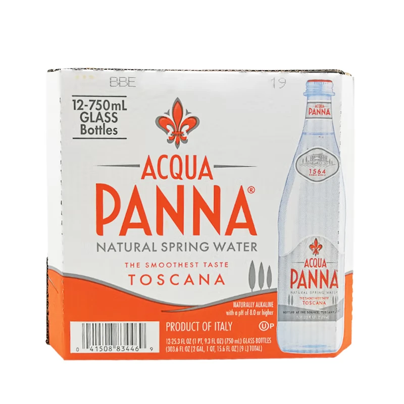 意大利进口普娜(PANNA)天然矿泉水玻璃瓶饮用水瓶装水家庭用水