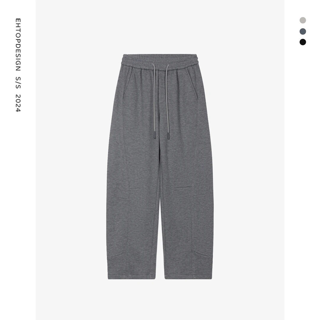 【杭曼年货节】冬季加绒百搭抽绳潮流男女同款直筒裤休闲长裤8803