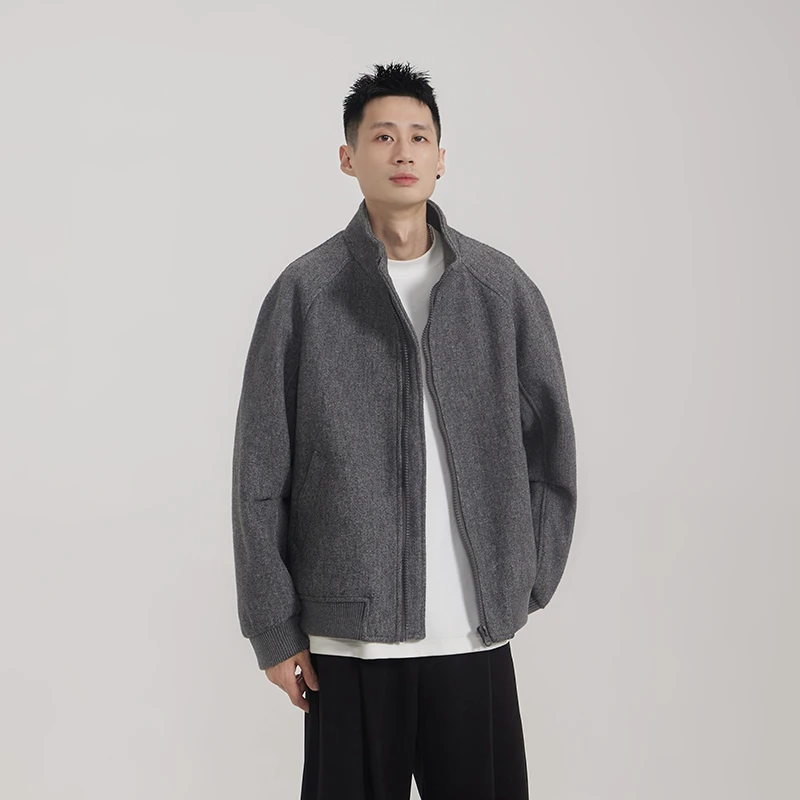 冬季质感开衫男女同款潮流宽松休闲纯色日常穿搭加厚夹克【6677】