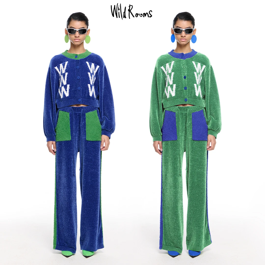 WildRooms春季新款原创女士短款时尚可外穿开衫家居服睡衣套装