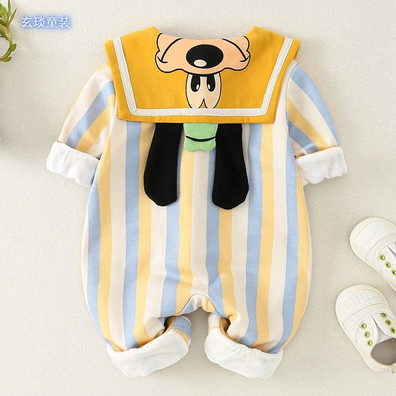 玄琰网红婴儿连衣春秋款长袖婴幼儿衣服可爱卡通爬服哈衣男宝宝春